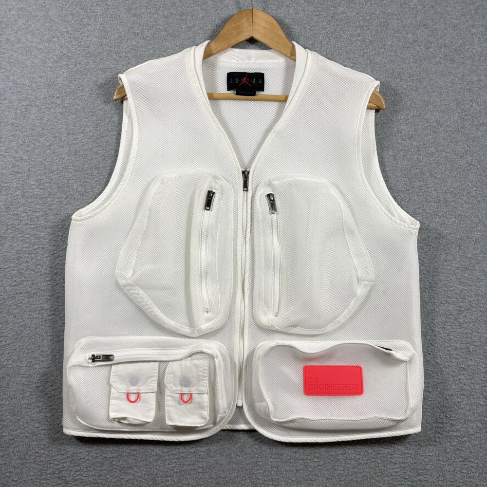 Jordan 23 Engineered Spacer Mesh Tactical Utility Vest Mens M White CN4584-100